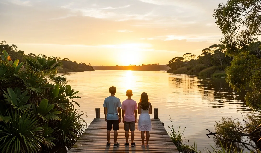 Familia contemplando las Cataratas del Iguazú